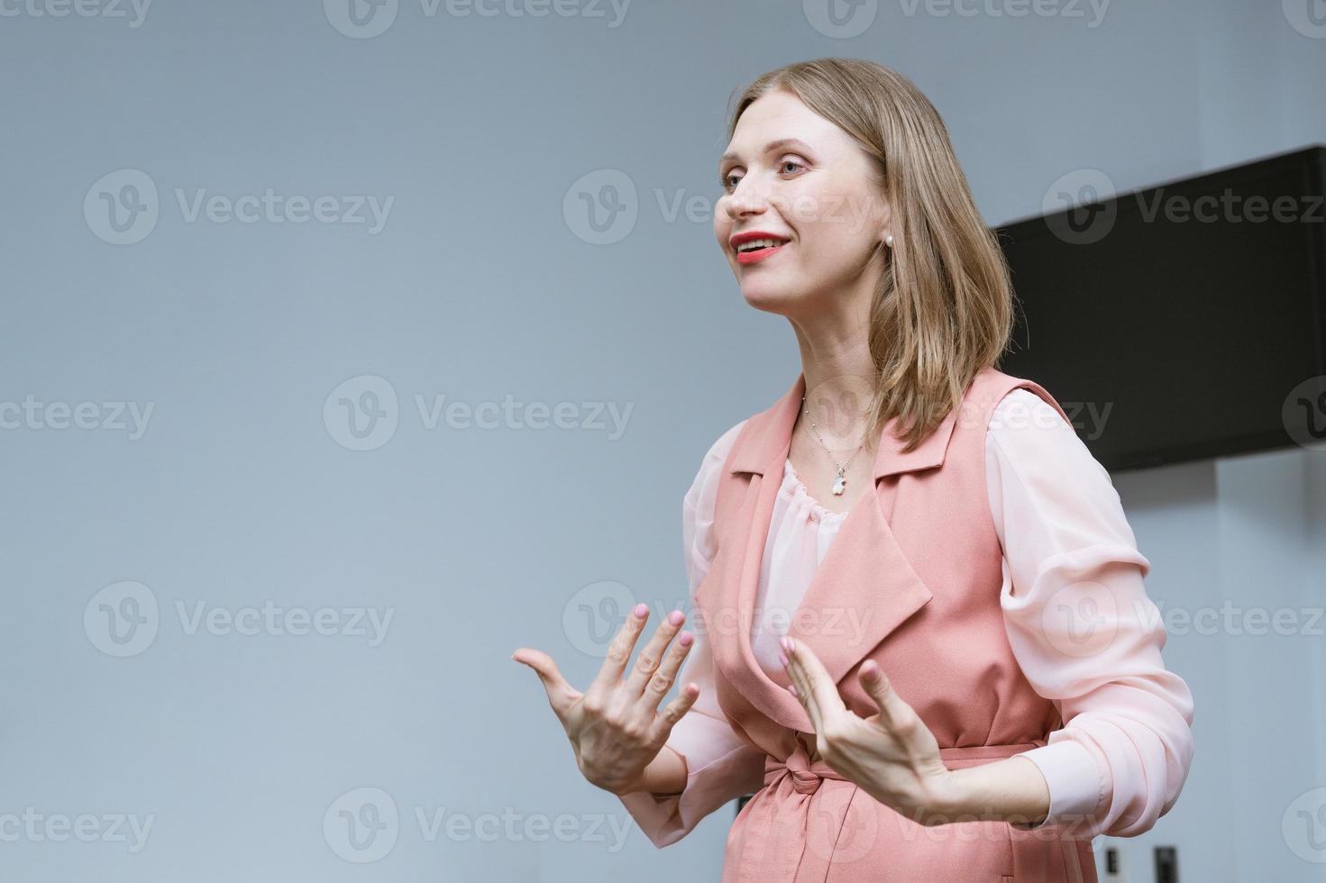 woman is doing business training photo