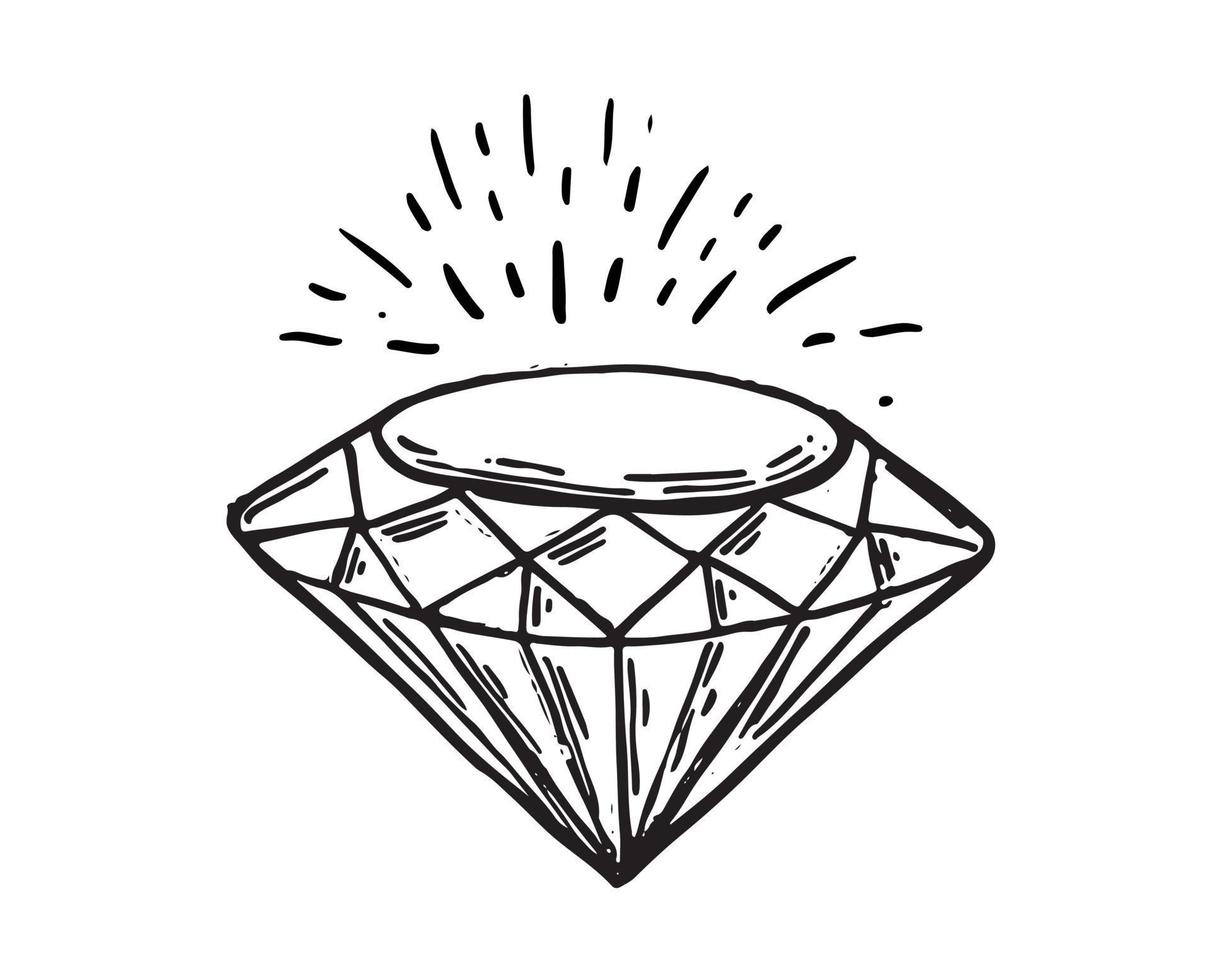 Diamonds set, Hand drawn style, vector illustration.