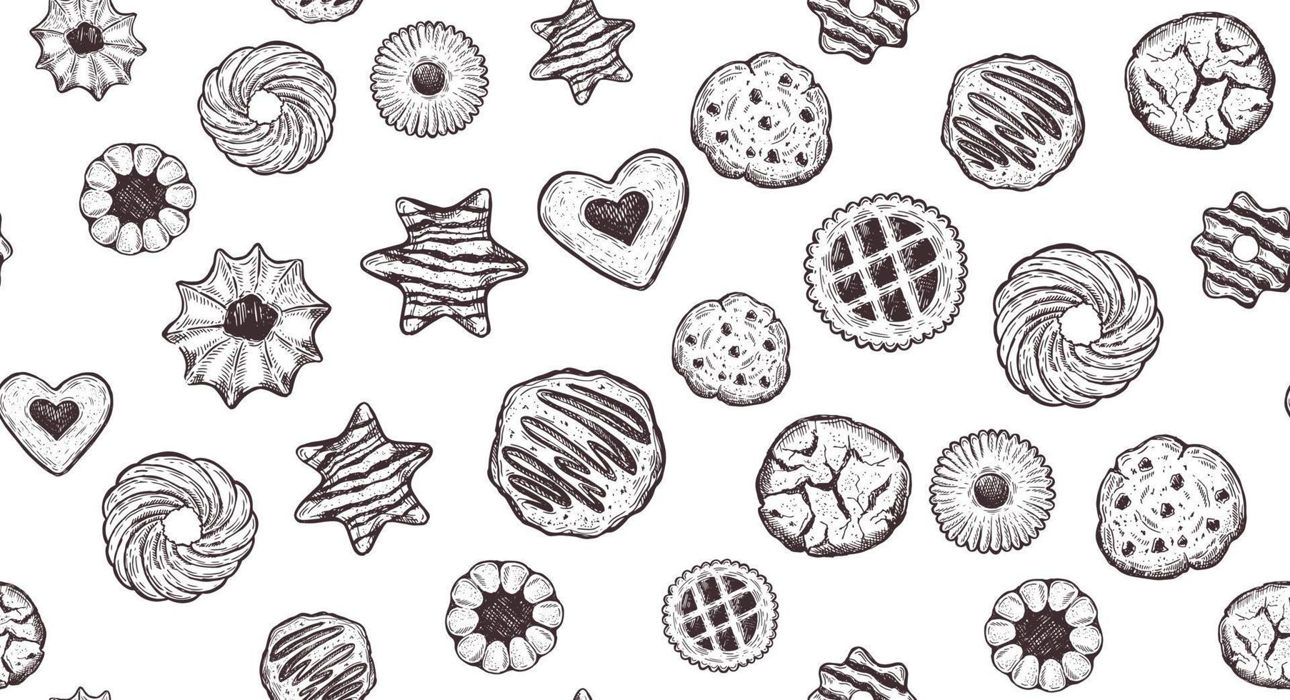 Cookie set hand drawn illustration. Vector. vector