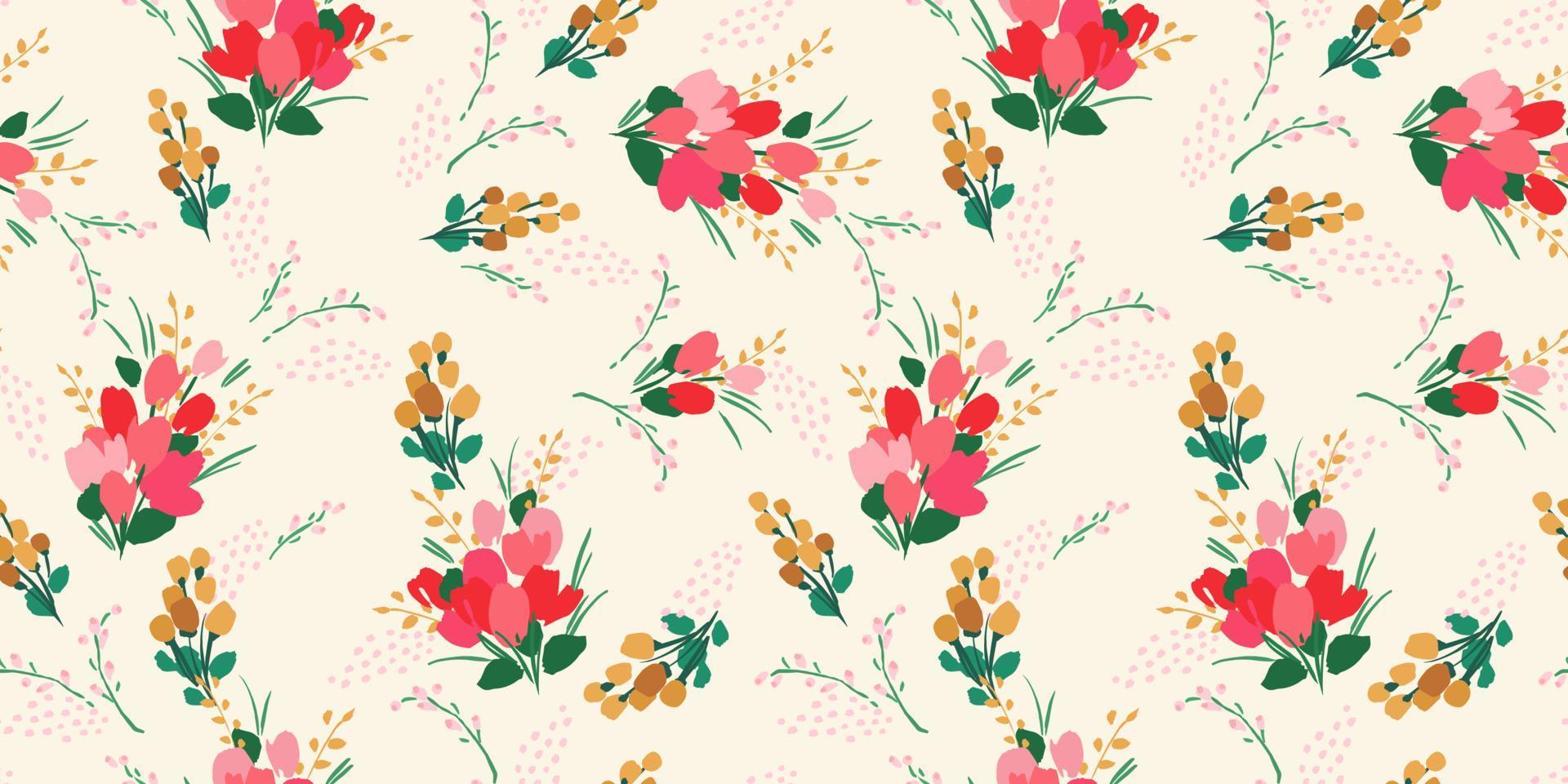 patrón floral sin fisuras. diseño vectorial para papel, cubierta, tela, decoración de interiores y otros usos vector