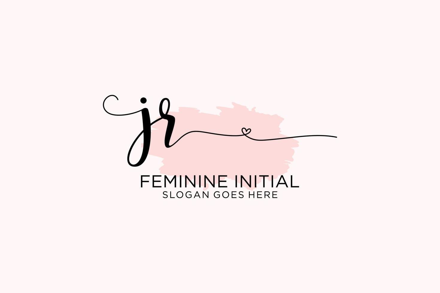 Initial JR beauty monogram and elegant logo design handwriting logo of initial signature, wedding, fashion, floral and botanical with creative template. vector