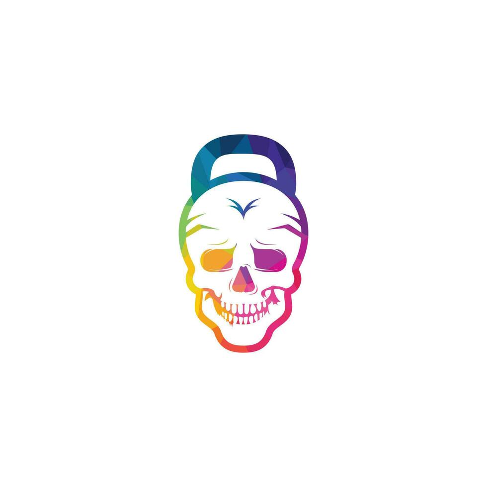 Skull Fitness vector logo design. Modern professional train hard sport template logo design.