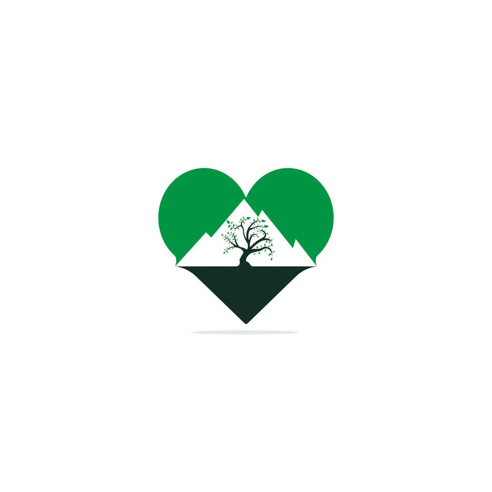 diseño de logotipo vectorial de montaña y árbol. logotipo para conceptos de viajes, agricultura y ecología. vector