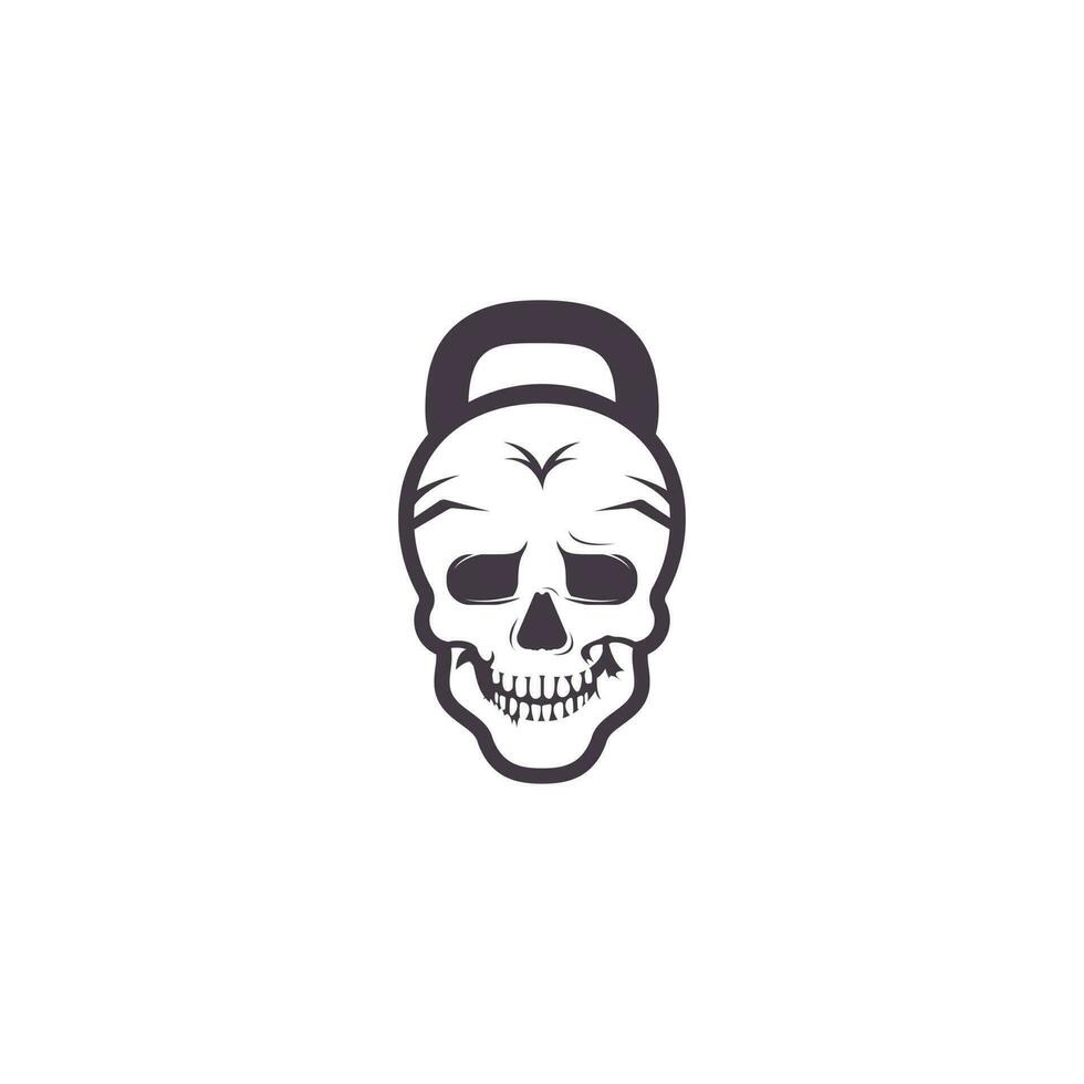 Skull Fitness vector logo design. Modern professional train hard sport template logo design.