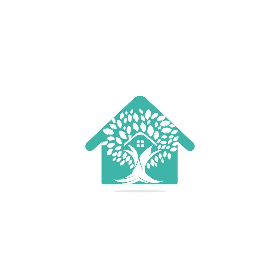 Tree house logo design. Eco House vector design template.