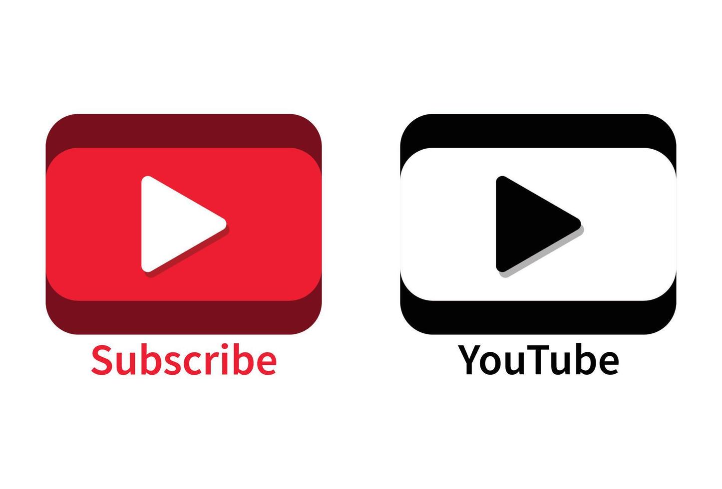 youtube and subscribe logo vector