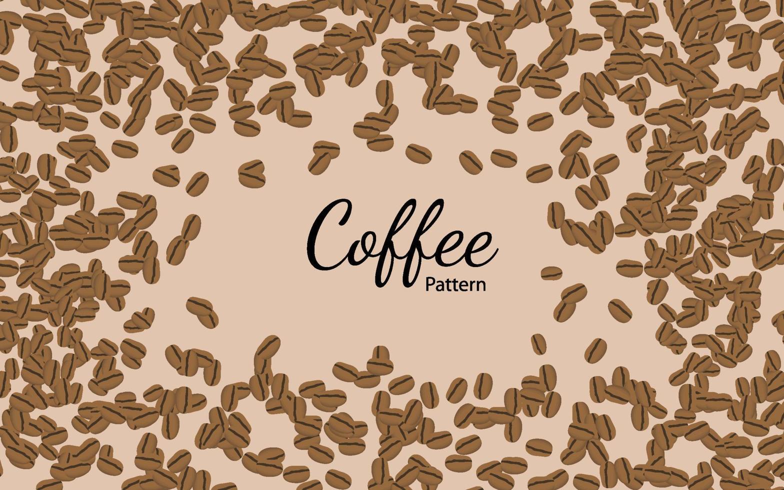 Coffee bean pattern background vector