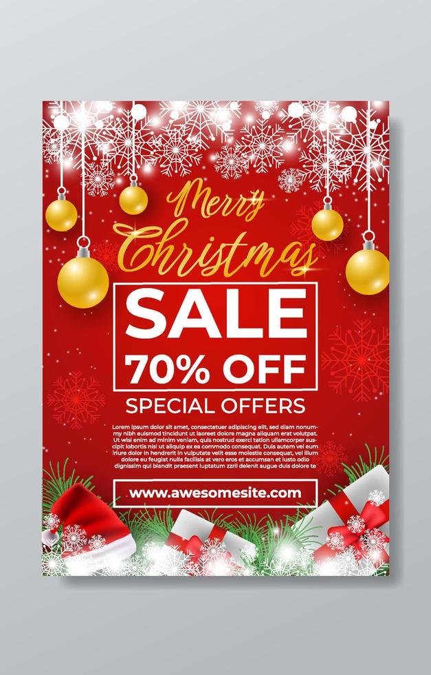 Christmas Sale Poster Template vector