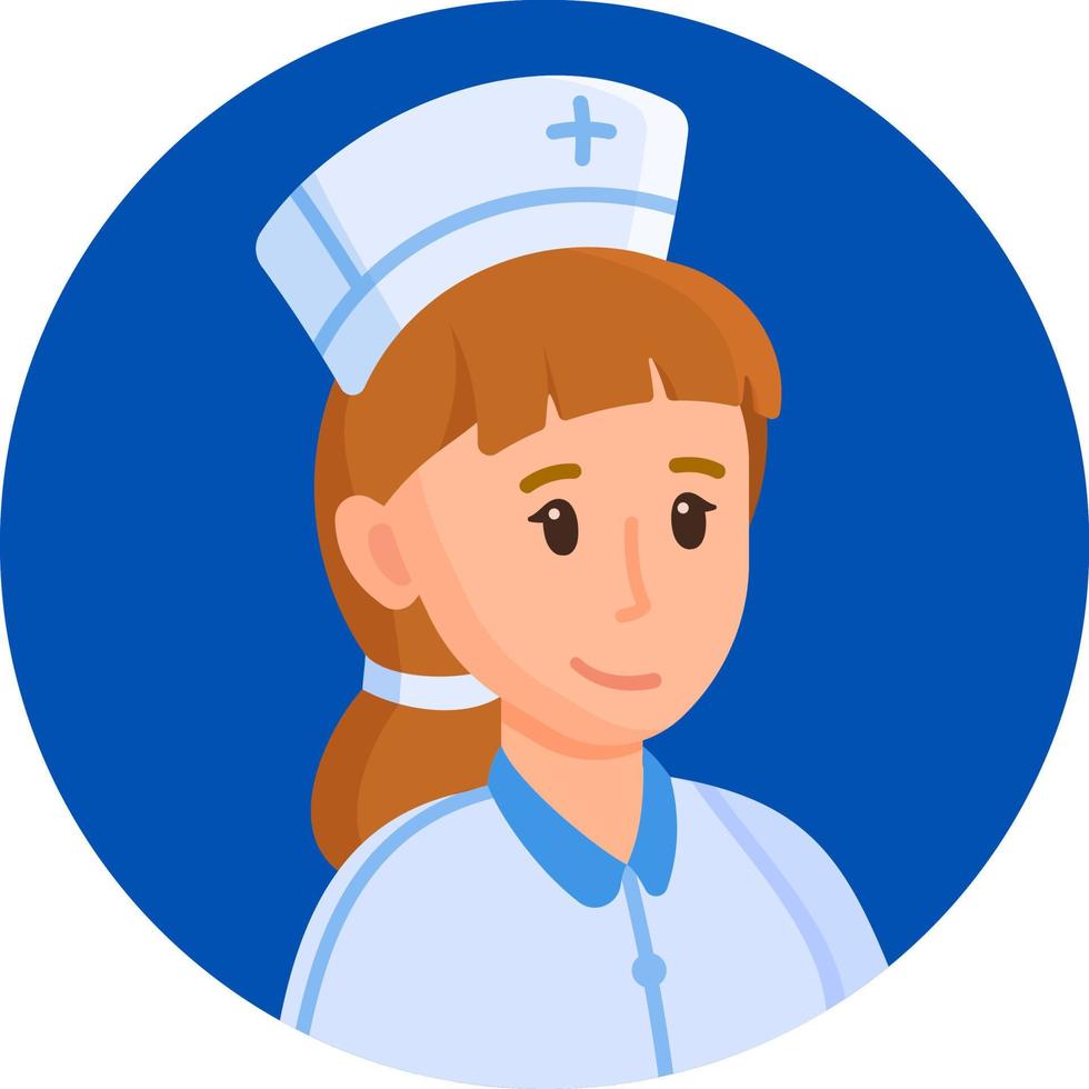 Vector illustration nurse avatar. Avatar of a smiling doctor or nurse in medical uniform.