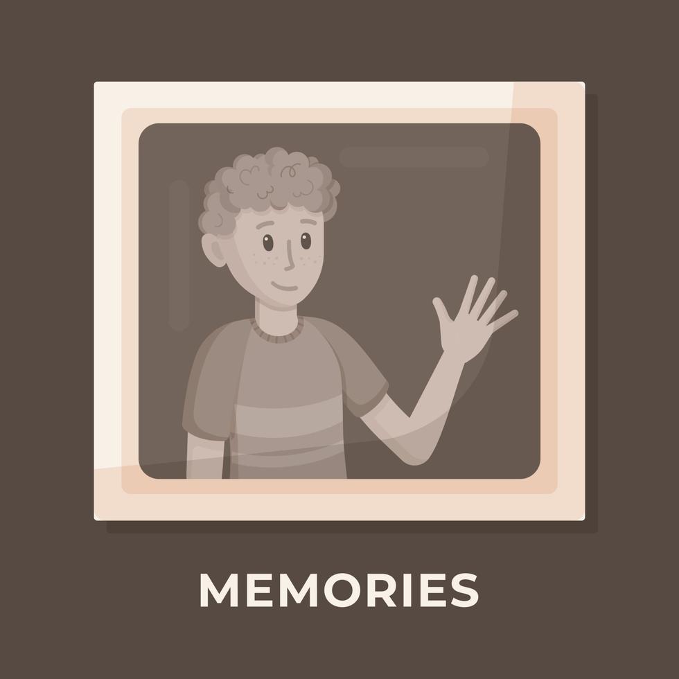 Vector illustration of memories. Memory of the native people. Memories of deceased relatives.