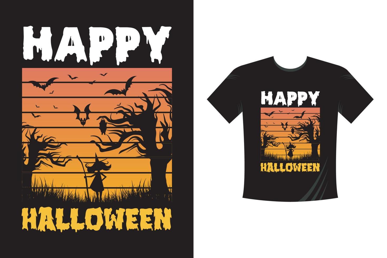 feliz halloween - plantilla de camiseta de halloween vector