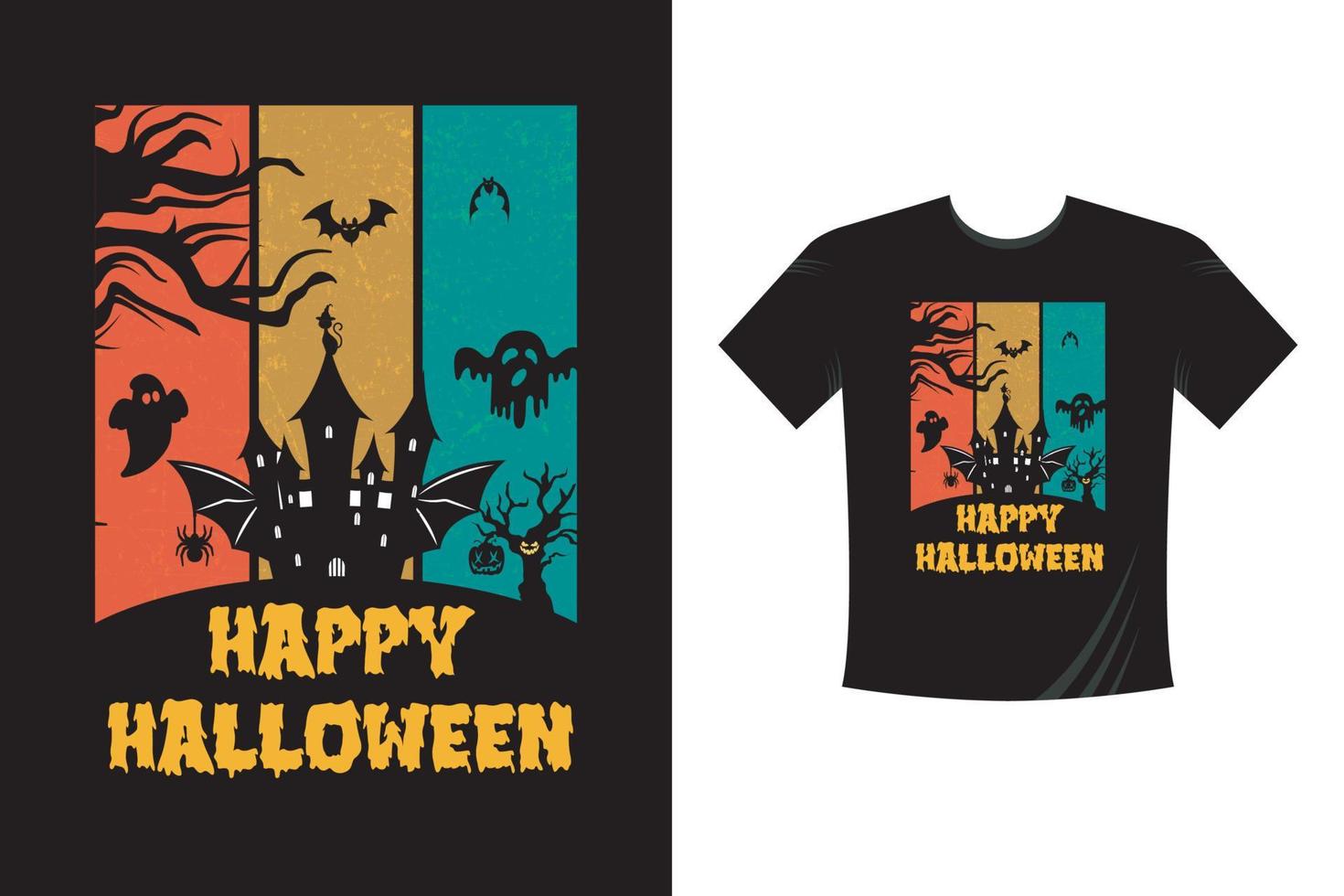 feliz Halloween. plantilla de camiseta de halloween vector