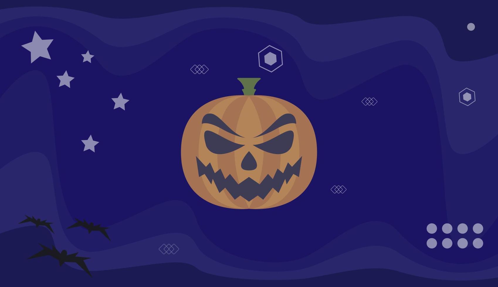 Spooky background with pumpkin face concept vector