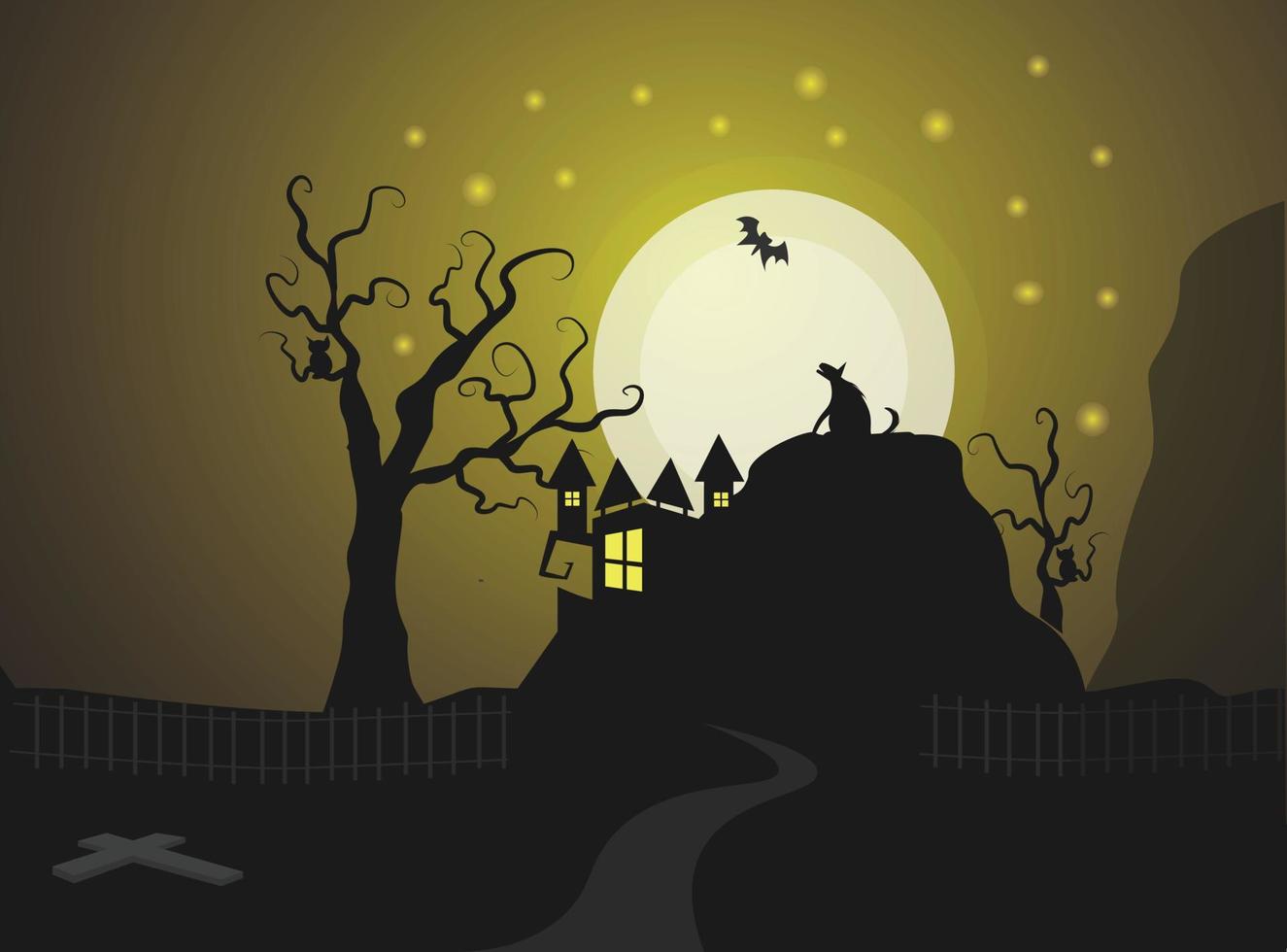 Halloween background and elements vector