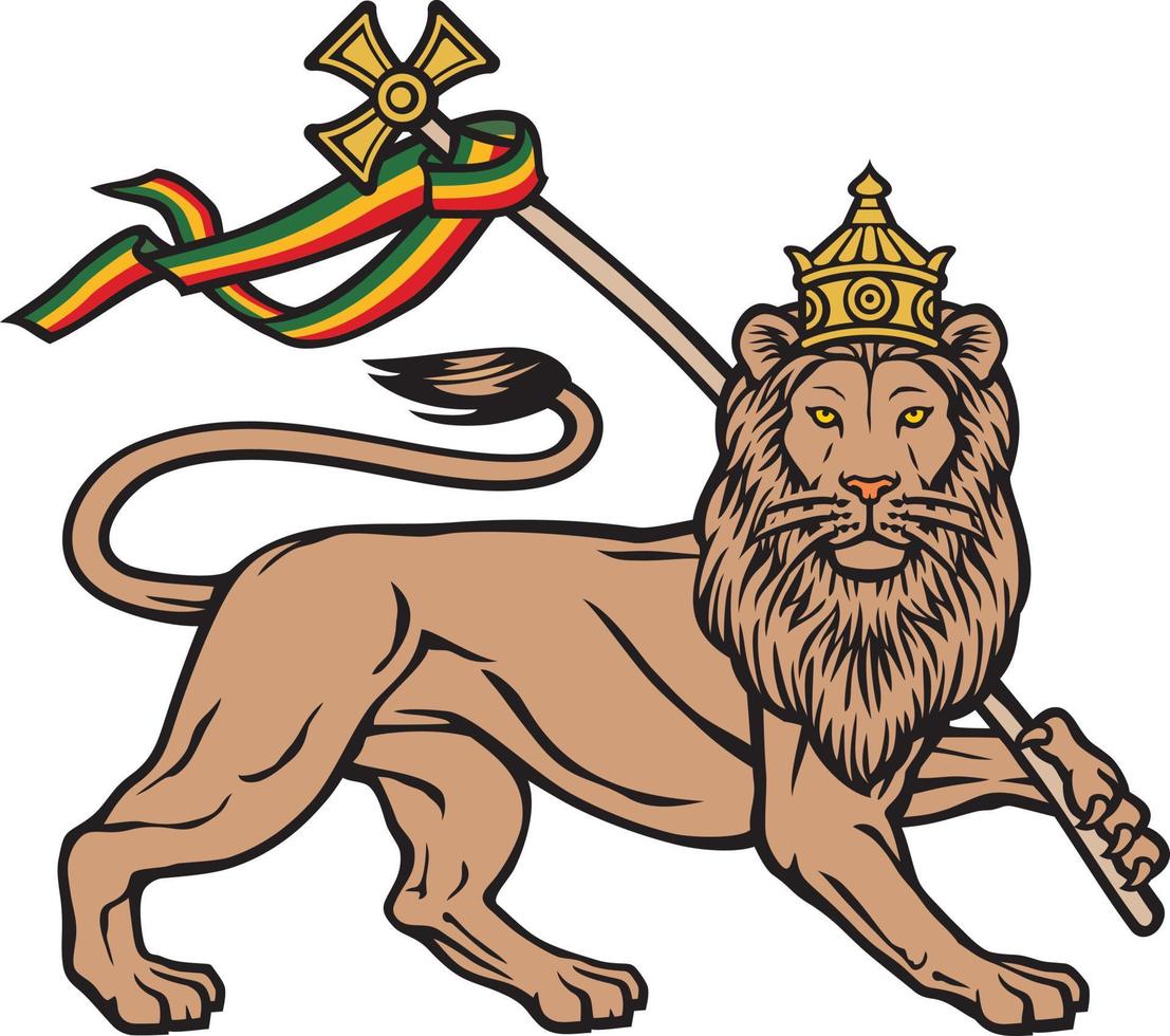 el león de judá - símbolo del reggae rastafari vector