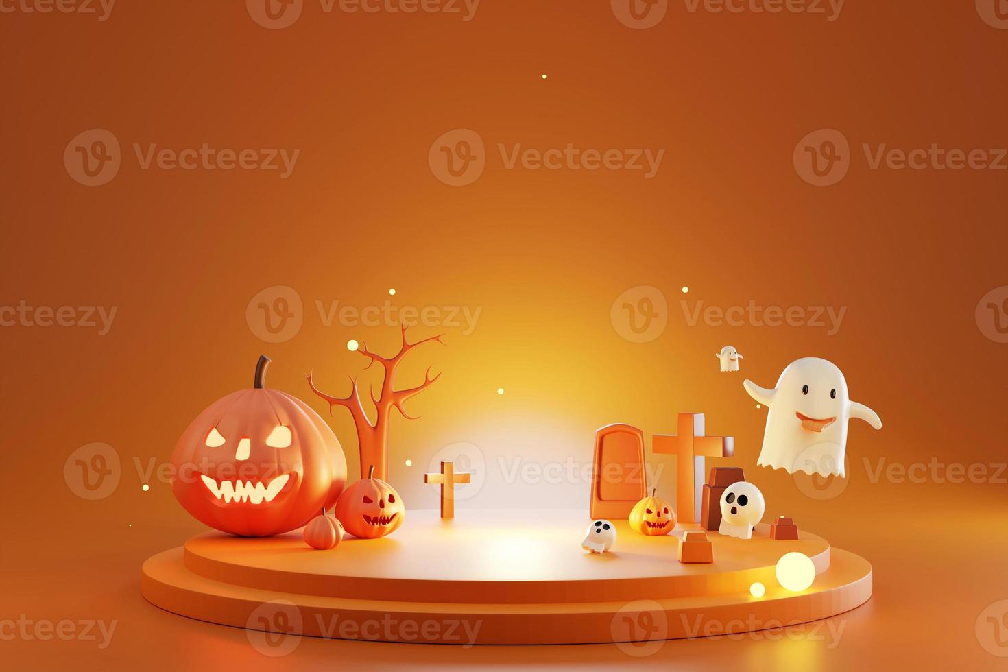 orange Halloween 3d illustration background photo