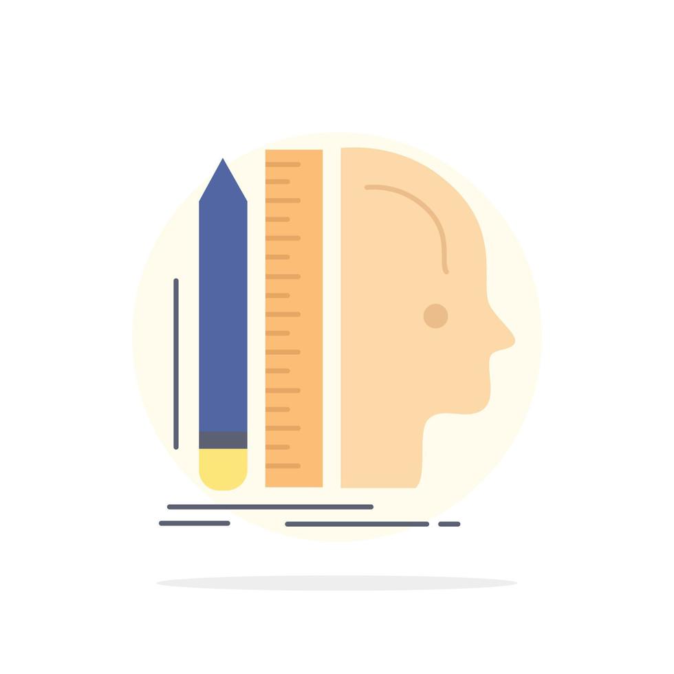 Design human ruler size thinking Flat Color Icon Vector