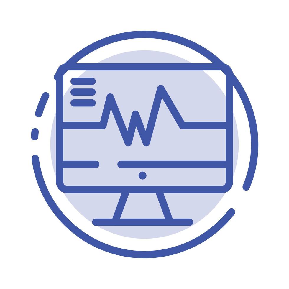 Medical Hospital Heart Heartbeat Blue Dotted Line Line Icon vector