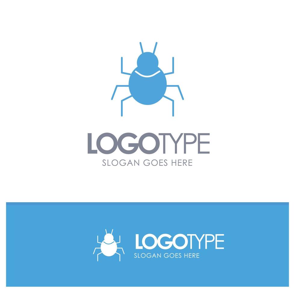 Bug Nature Virus Indian Blue Solid Logo with place for tagline vector