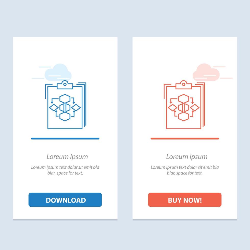 Clipboard Business Diagram Flow Process Work Workflow  Blue and Red Download and Buy Now web Widget vector