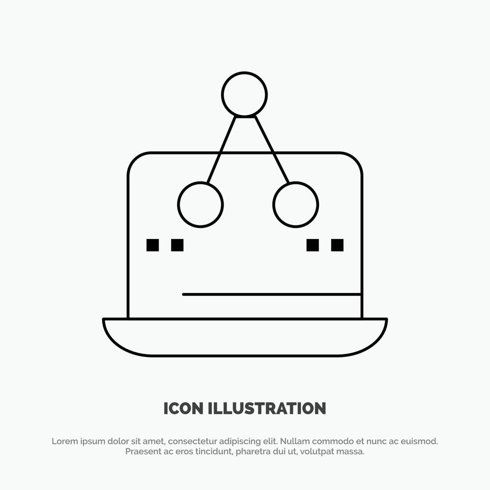 Cross Digital Marketing Measurement Platform Line Icon Vector