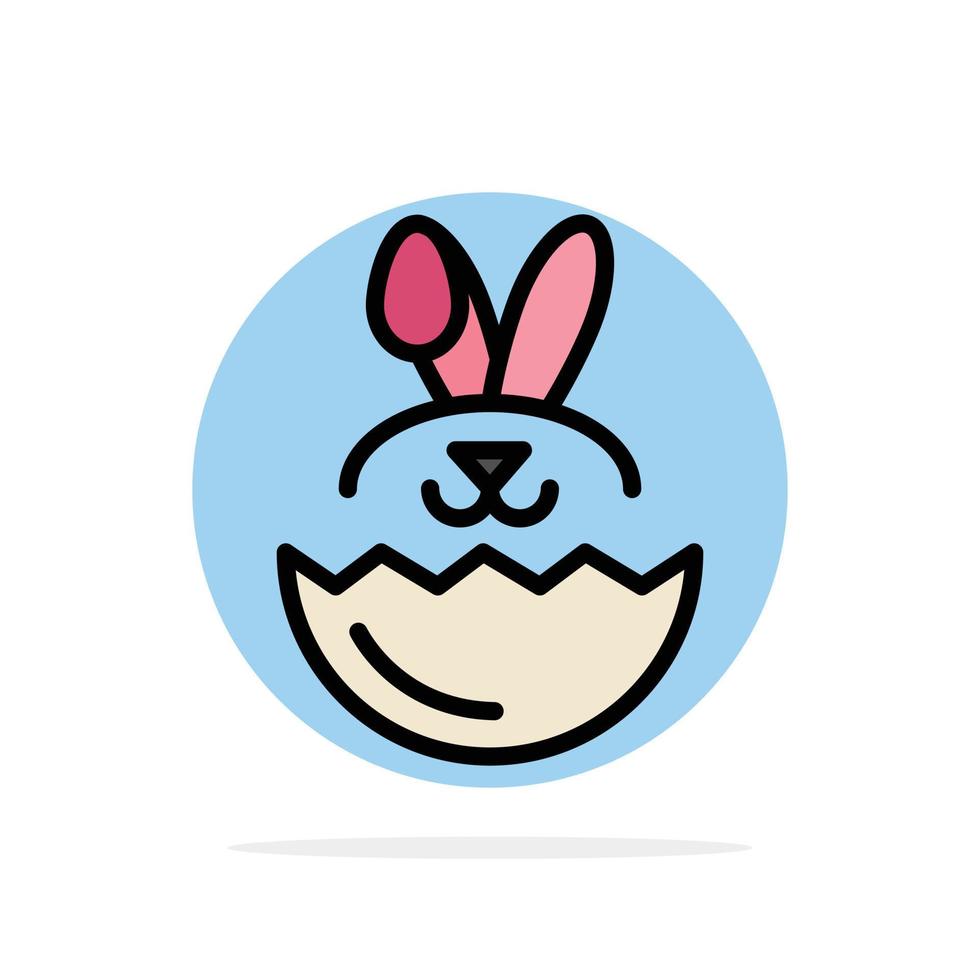 huevo conejo pascua círculo abstracto fondo color plano icono vector