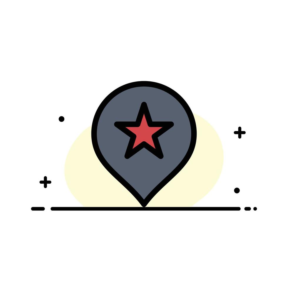 Location Stare Navigation  Business Flat Line Filled Icon Vector Banner Template