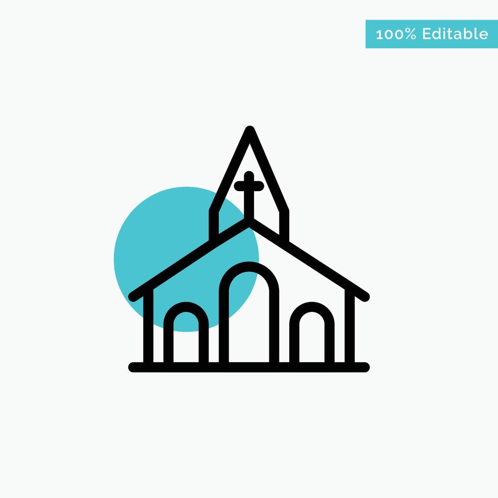 Church Celebration Christian Cross Easter turquoise highlight circle point Vector icon