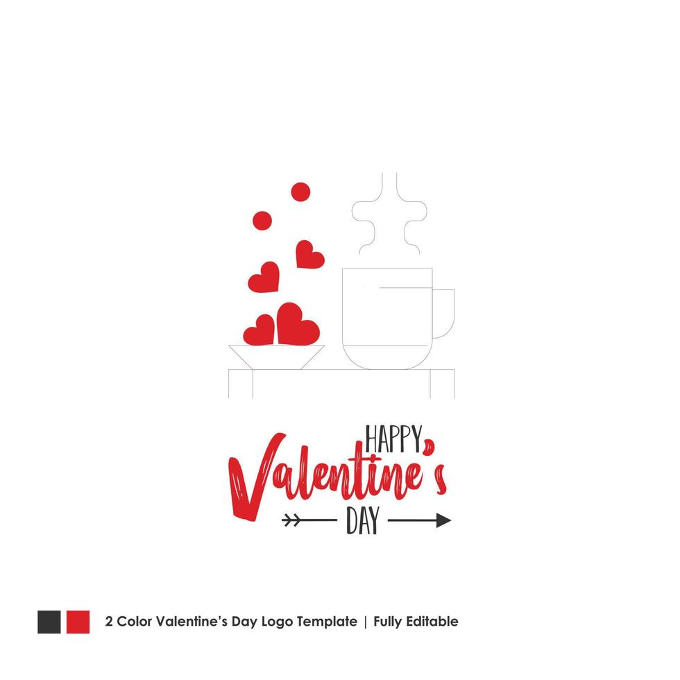 Happy Valentines Day Card Vector Lettering Background