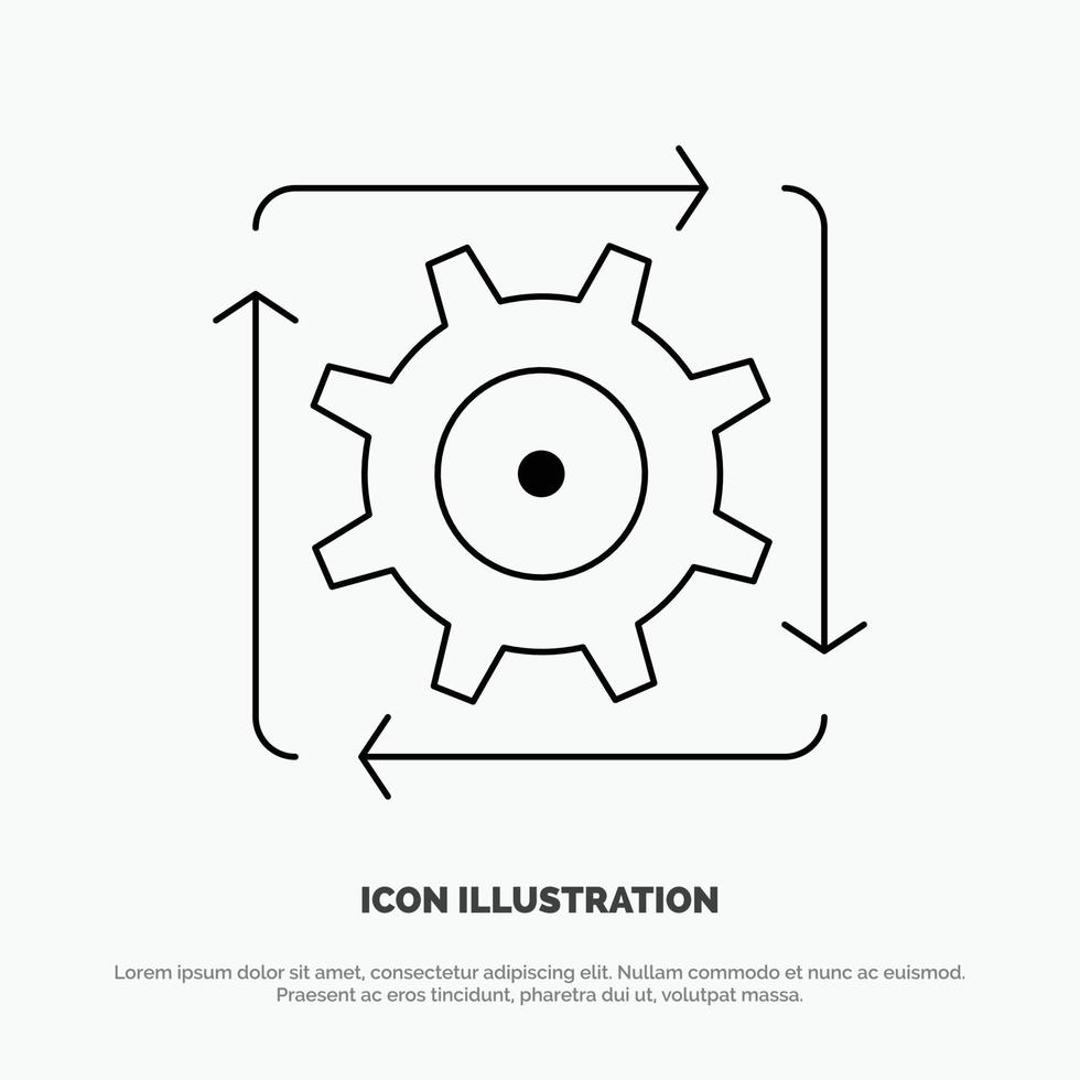 Workflow Automation Development Flow Operation Line Icon Vector