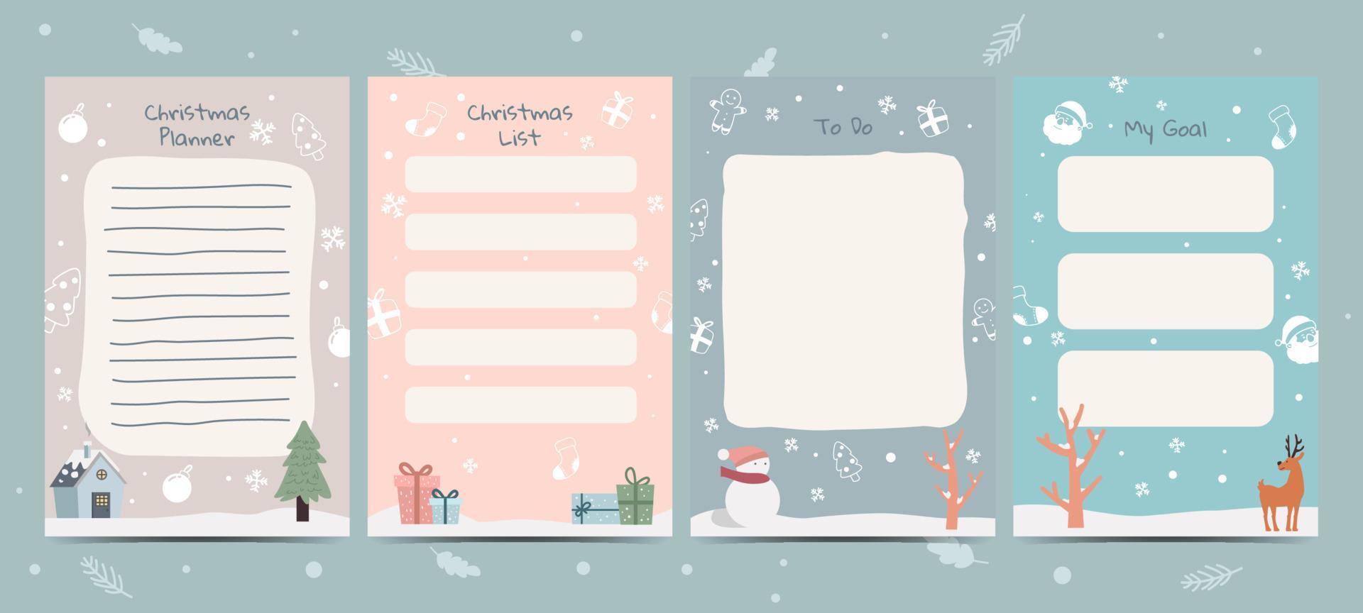 Christmas Theme Journal Template vector