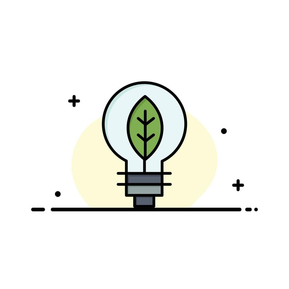 Nature Of Power Bulb Business Logo Template Flat Color vector