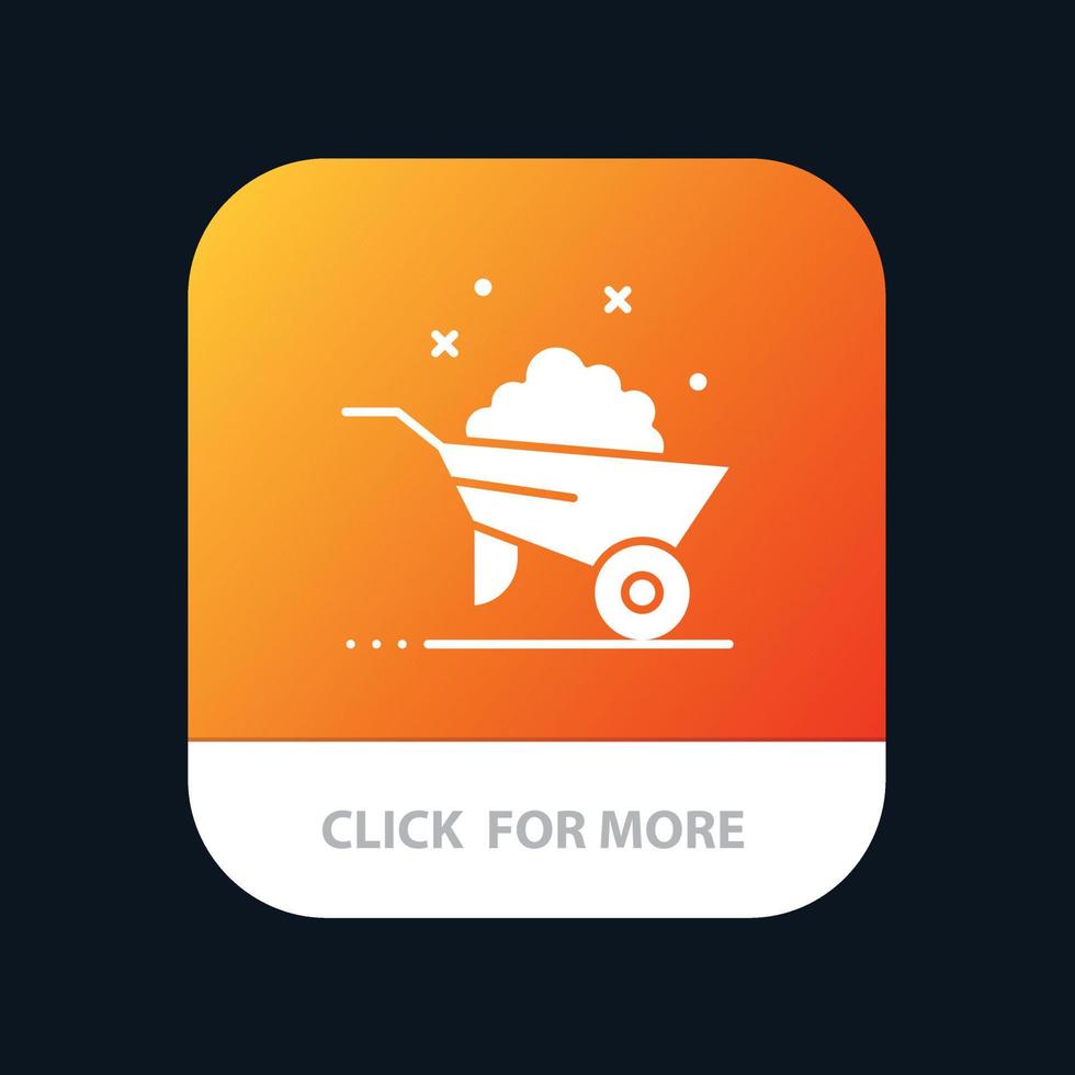 Barrow Construction Wheel Spring Mobile App Button Android and IOS Glyph Version vector