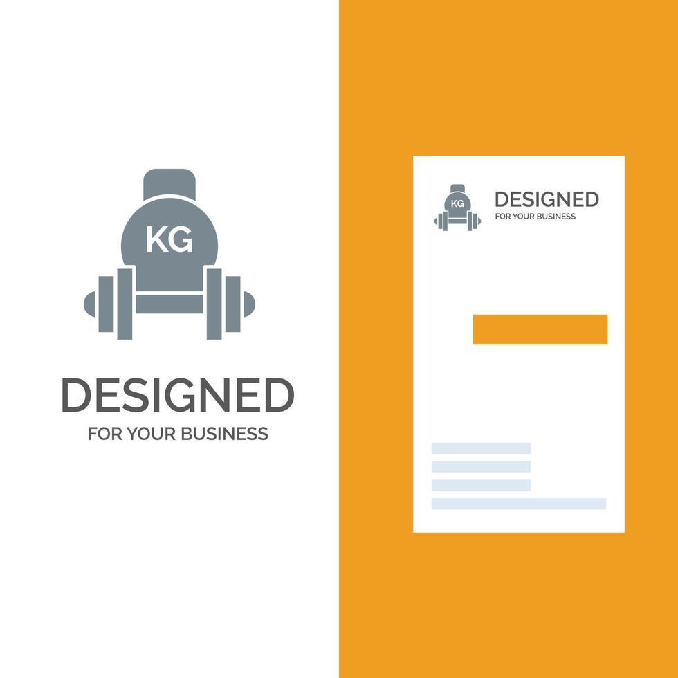 Barbell Dumbbell Equipment Kettle bell Weight Grey Logo Design and Business Card Template vector