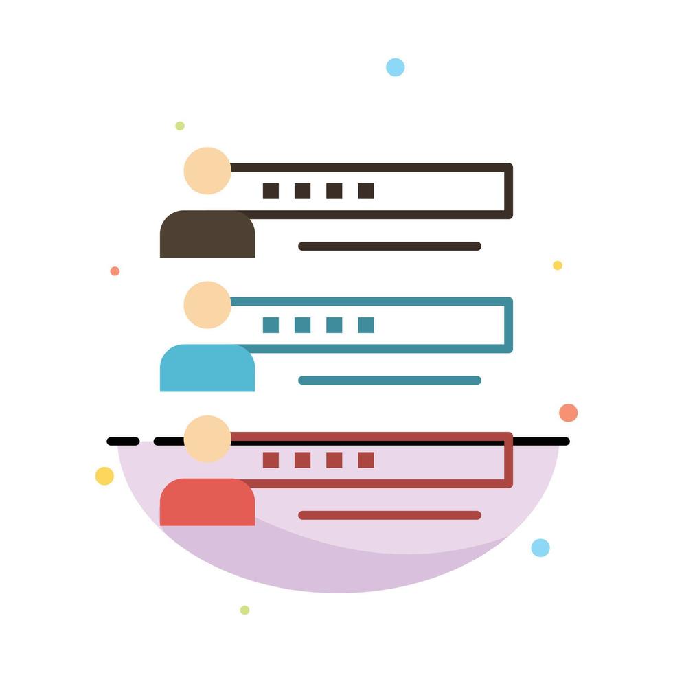 Skills Graphs People Profile Settings Statistics Team Abstract Flat Color Icon Template vector