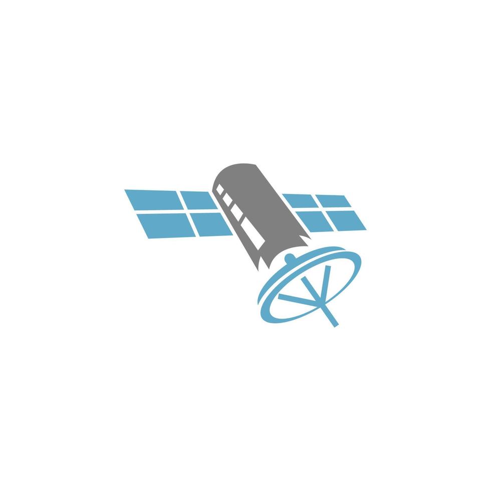 ilustración de diseño de logotipo de icono de satélite vector