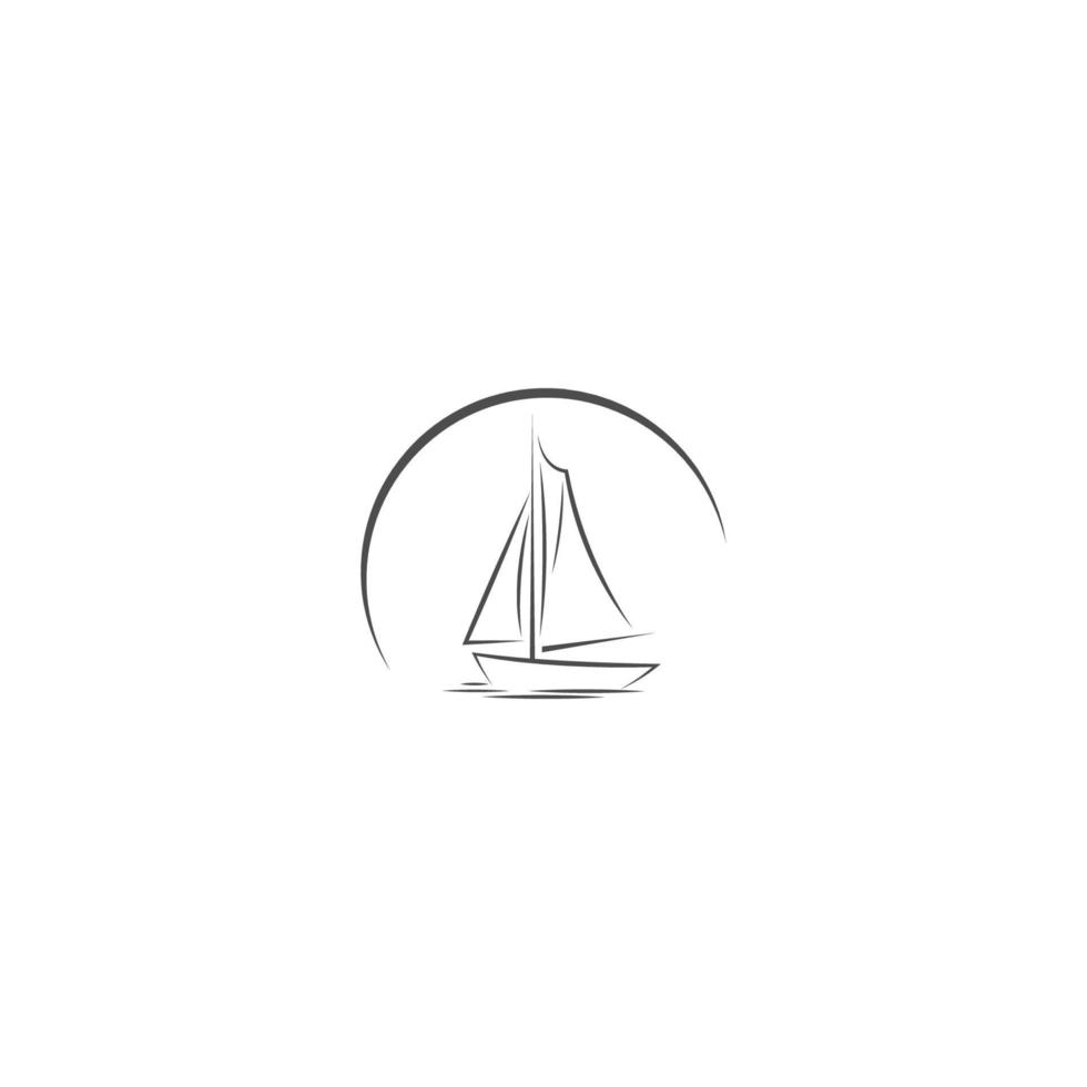 Sailboat icon logo design illustration vector