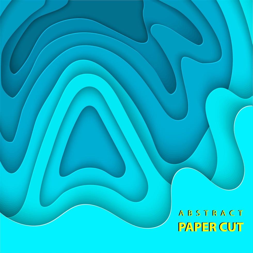 fondo vectorial con formas de corte de papel de color azul profundo. Estilo de arte de papel abstracto 3d, diseño de diseño para presentaciones de negocios, volantes, carteles, impresiones, decoración, tarjetas, portada de folleto. vector