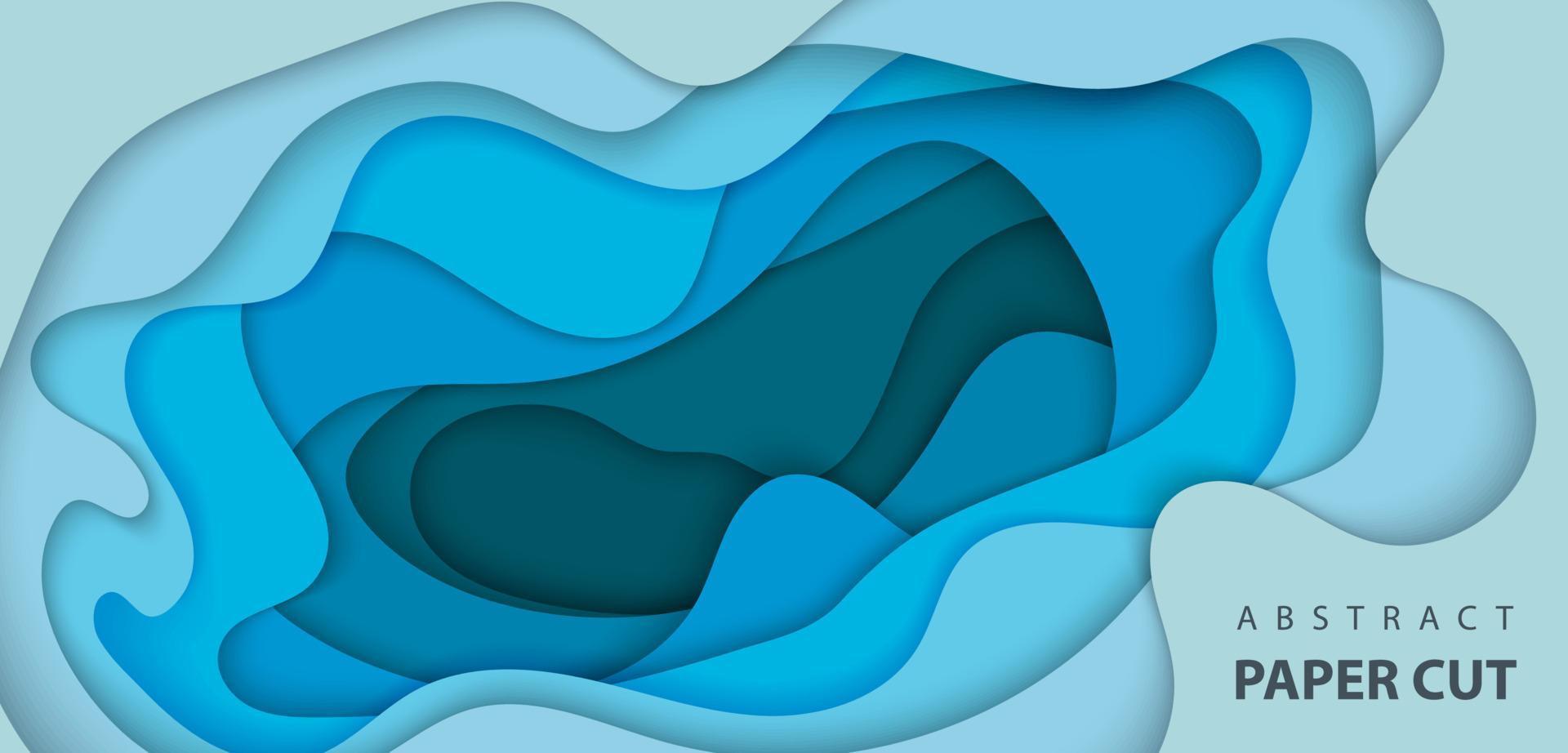 fondo vectorial con formas de corte de papel de color azul profundo. Estilo de arte de papel abstracto 3d, diseño de diseño para presentaciones de negocios, volantes, carteles, impresiones, decoración, tarjetas, portada de folleto. vector