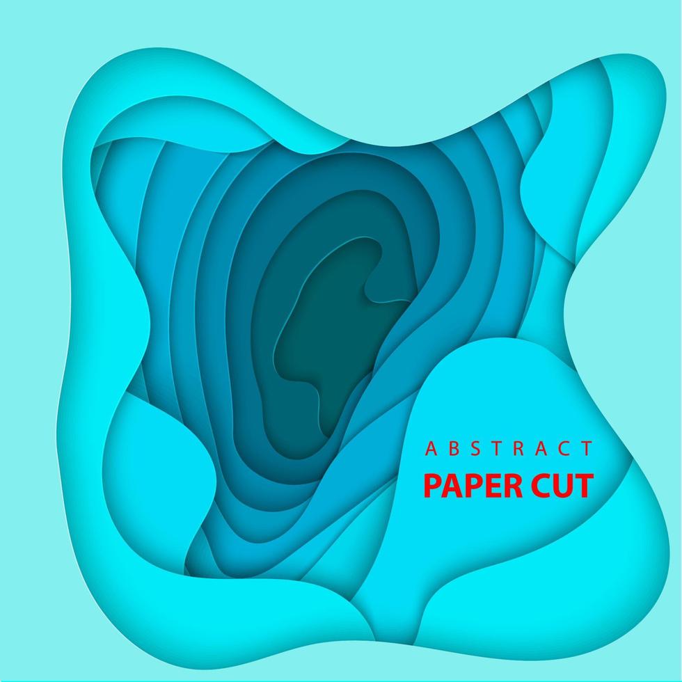 Vector background with deep blue color paper cut shapes. 3D abstract paper art style, design layout for business presentations, flyers, posters, prints, decoration, cards, brochure cover.