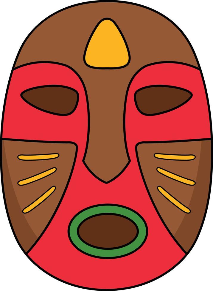 Tribal Mask Cartoon Colored Clipart Illustration vector