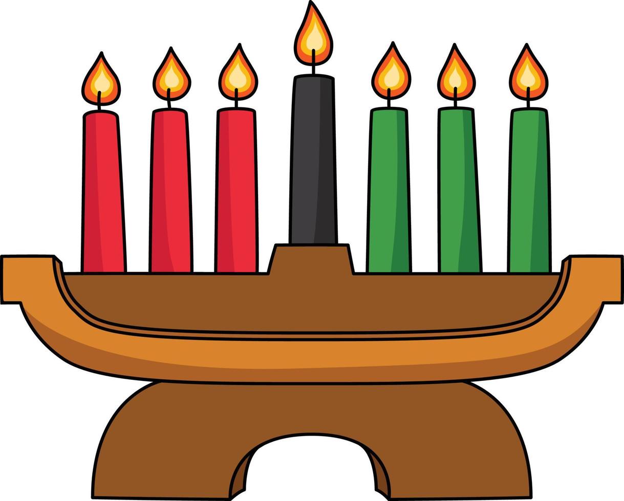 Kwanzaa Kinara Cartoon Colored Clipart vector