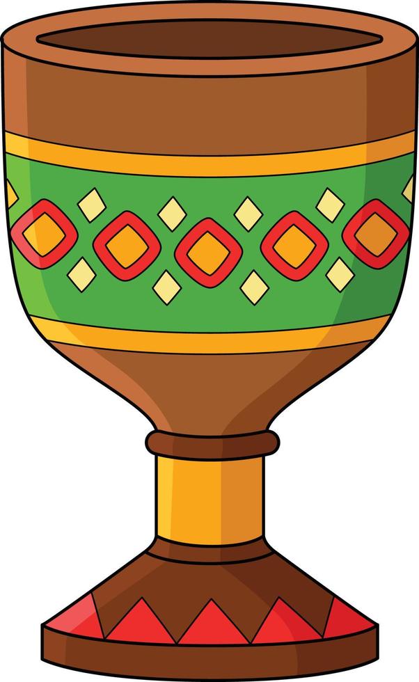 Kwanzaa Unity Cup Cartoon Colored Clipart vector