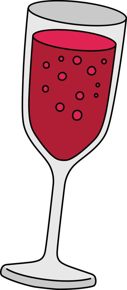 Glass of Wine Cartoon Colored Clipart vector