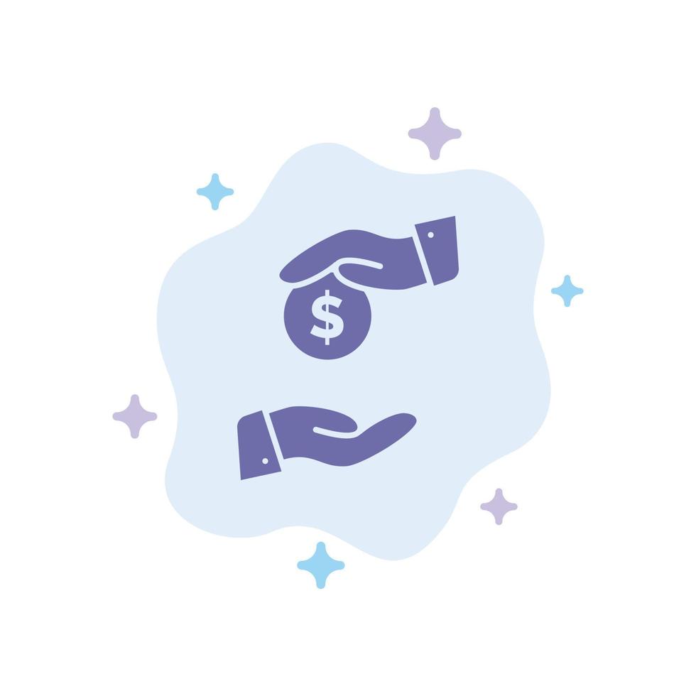 Bribe Bribery Bureaucracy Corrupt Blue Icon on Abstract Cloud Background vector