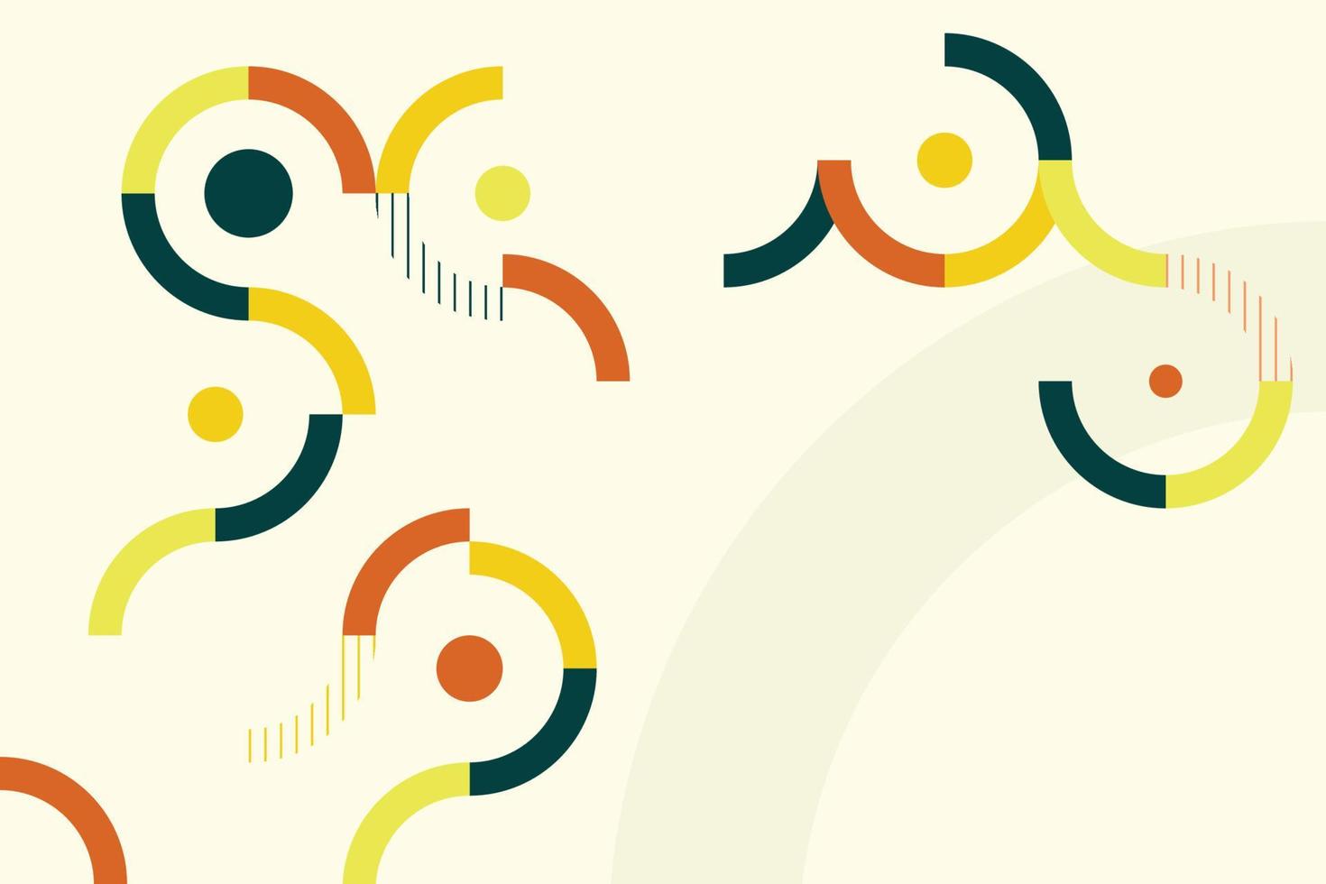 Abstract Semi Circle Geometric Shape Illustration With Dots And Half 