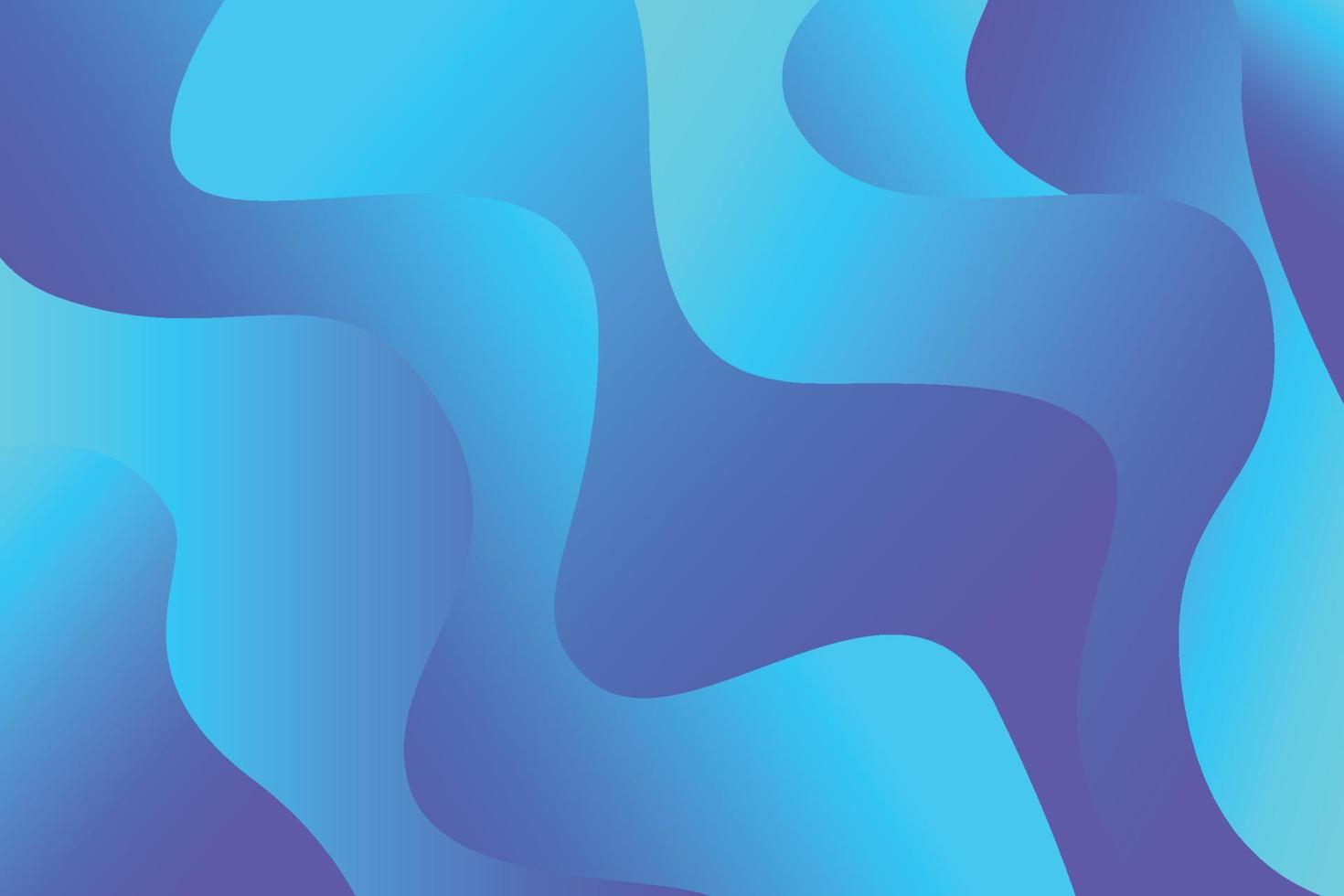 Abstract vivid blue and purple liquid gradient layered wavy shapes background vector