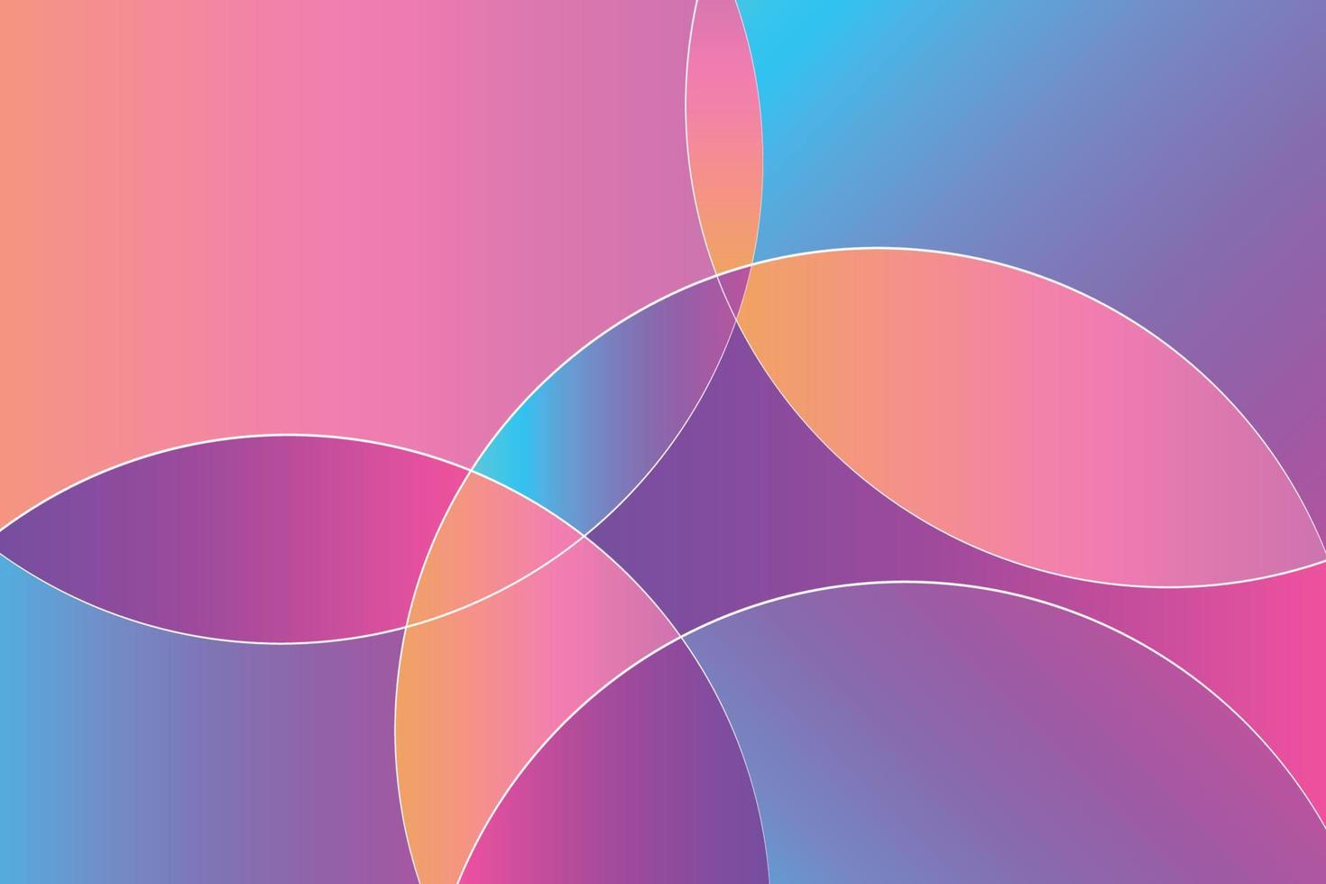 fondo de círculos de gradiente líquido holográfico abstracto. fondo de pantalla de composición de superposición redondeada vívida vector