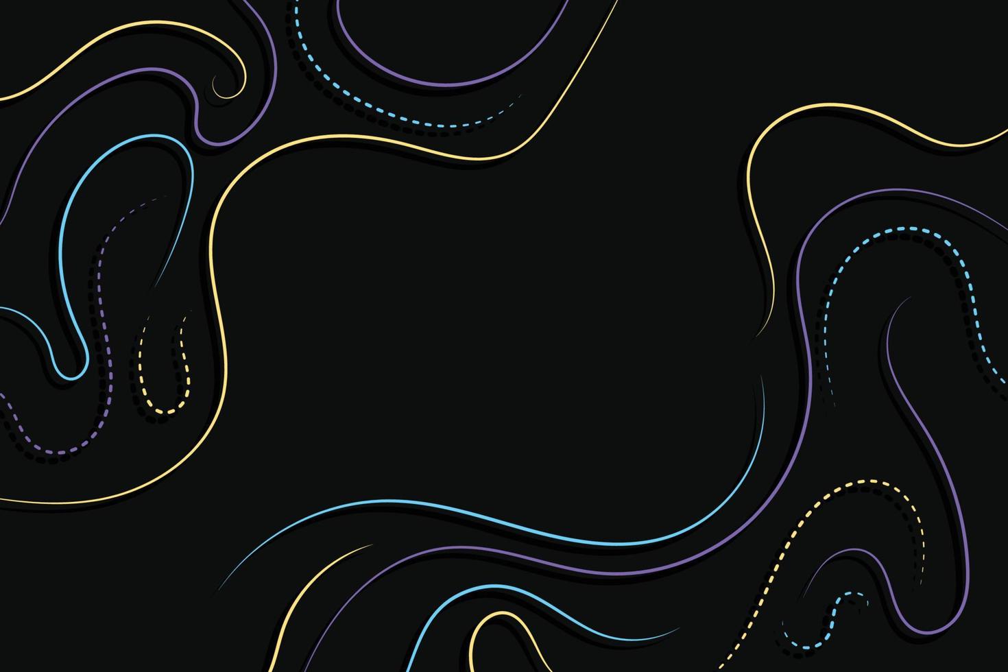 Abstract subtle wavy lines on black decorative background vector