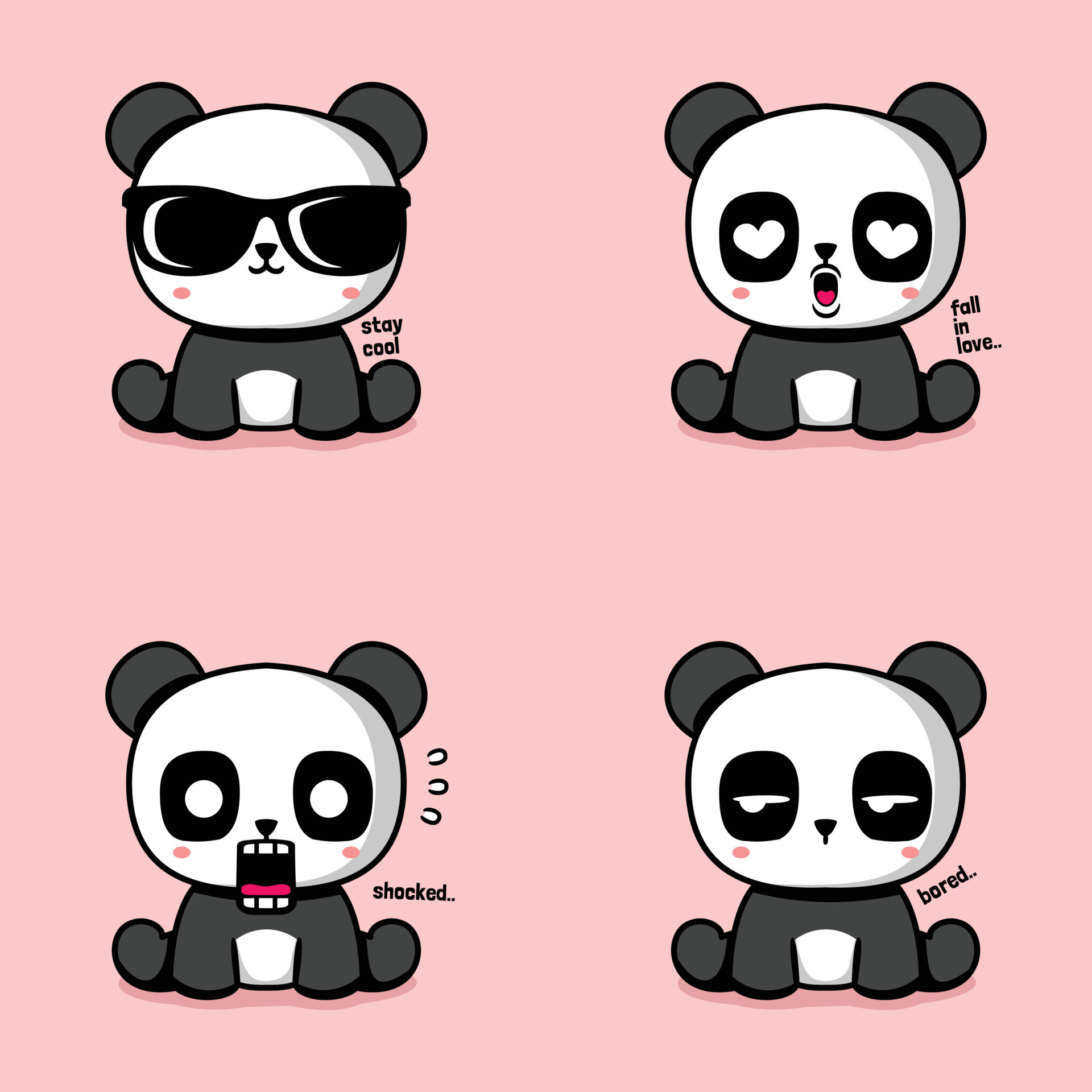 vector illustration of cute panda emoji 13137552 Vector Art at Vecteezy